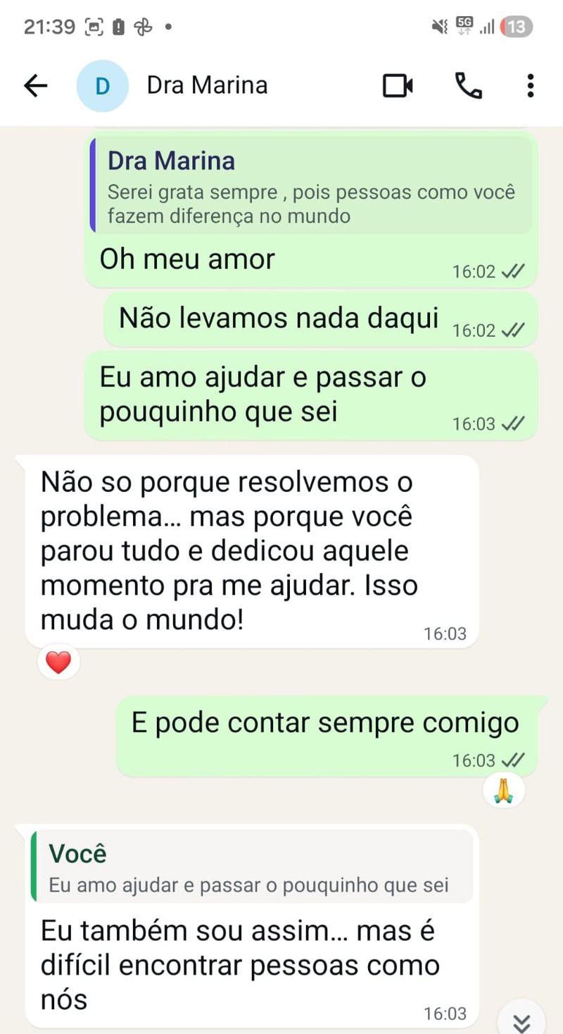 Mensagem de paciente